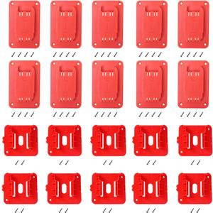20pas Tool Holders and Battery Holder for Milwaukee M18 18v Wall Mount Hanger Battery Drill Tool Storage for Shelf Work Van Toolbox