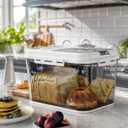 Olimingse Bread Box For Kitchen Countertop, Airtight Bread Storage Container, Bread Keeper For Homemade Bread, Cookies, Cereal, Fruits, 10L White.