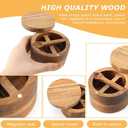 Wood Salt and Pepper Bowl, AcaciaWood Salt Cellar with Built-in Spoon and Magnetic Swivel Lid, Container Holder to Storage Pepper Spice, L