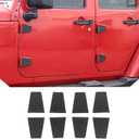 JeCar 8pcs American Flag Door Hinge Covers Protector for 2007-2018 Jeep Wrangler JK JKU 4-Door (Matte Black)