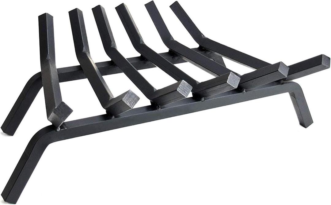 Fireplace Log Grate 23 inch 6 Bar Fire Grates Heavy Duty 3/4 Wide Solid Steel Indoor Chimney Hearth Outdoor Fire Place Kindling Tool Pit Wrought Iron Wood Stove Firewood Burning Rack Holder