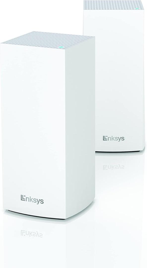 Linksys MX8000/MX8400 Mesh WiFi Router - AX4200 WiFi 6 Router - Velop Tri-Band WiFi Mesh Router - WiFi 6 Mesh Computer Routers for Wireless Internet - Connect 80+ Devices, 5,400 Sq Ft, 2-Pk