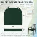Wellsin Outdoor Chair Cushions for Patio Furniture, 3-Year Color Fastness Patio Chair Cushions Set of 4, Water Resistant Round Corner Outdoor Seat Cushions 17"X16"X2", Forest Green