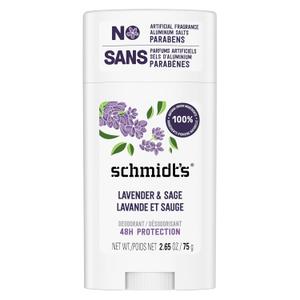 Schmidt's Aluminum-Free Vegan Deodorant Lavender & Sage with 24 Hour Odor Protection, for Women and Men, Natural Ingredients, Cruelty-Free, 2.65 oz