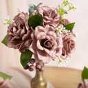 Ling's moment Flowers 25pcs Fake Gardenia Dusty Pink Rose Flowers Artificial Flowers with Stem, Fake Flower for DIY Wedding Decorations Centerpieces Bouquets Boutonnieres