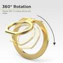 PureGear Magnetic Phone Grip Ring Stand, Magnetic Phone Ring Holder for MagSafe iPhone Air, 17, 17Pro, 17ProMax, 16, 16Pro, 16Plus, 16ProMax, 15, 15Plus, 14, 13, 12, Adjustable Kickstand (Gold)