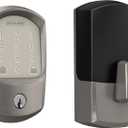 SCHLAGE BE489WB GRW 619 Encode WiFi Deadbolt Smart Lock, Keyless Entry Touchscreen Door Lock with Greenwich Trim, Satin Nickel