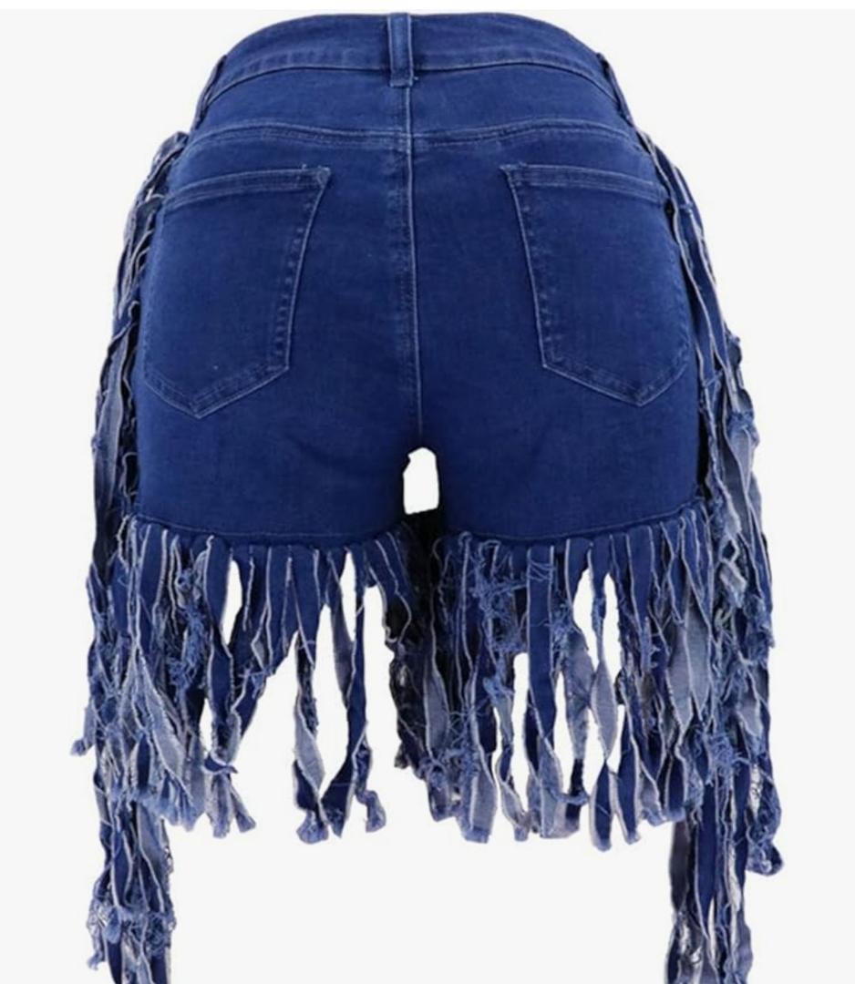 Women's Frayed Raw Hem Jean Shorts Washed Distressed Hot Pant Jeans Ripped Tassel Short Denim Pants Plus Size 2XL