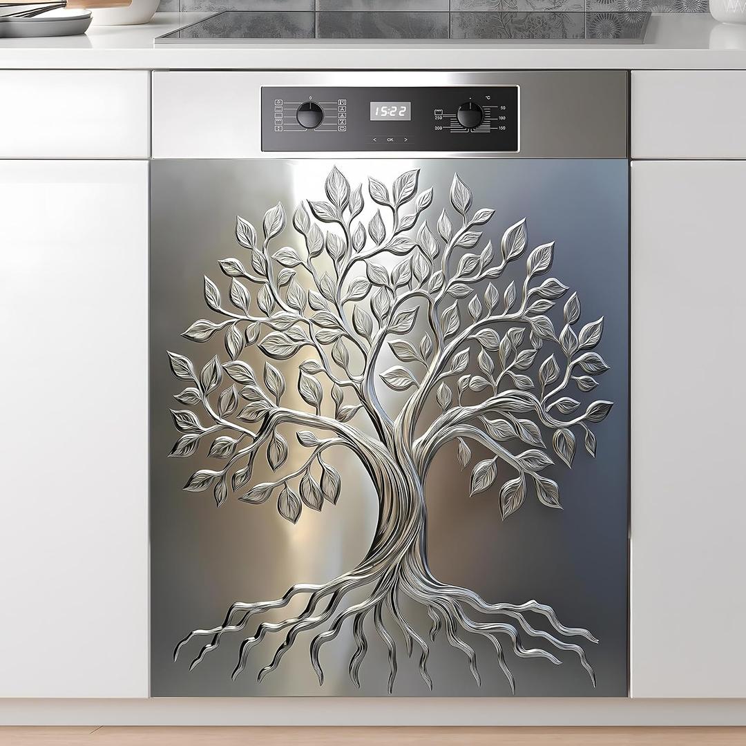 Dishwasher Magnet Sticker Cover Panel Decal Refrigerator Magnetic Sticker Decorative for Kitchen Decoration,Fridge Door Cover,Home Appliances Decor Stickers 23"x26"
