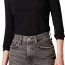 Amazon Essentials Women's Regular-Fit Long-Sleeve Crewneck T-Shirt, (Medium, Black)