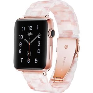 Light Apple Watch Band-Fashion Resin iWatch Bands for Women Men Bracelet Compatible with Stainless Steel Buckle for Apple Watch Series 10 Series SE Series 9 Series 8 Series 7 6 5 4 3 2 1 Ultra 2 1, 38mm/40mm/41mm/42mm(Series 10), 49mm/46mm/45mm/44mm/42mm(Series 3 2 1) (Flower Pink)