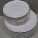 KIRE 100PCS Disposable Plates - White with Gold Rim for Christmas Party/Wedding - Includes 50Pieces 10.25inch Dinner and 50Pieces 7.5inch Dessert/Salad Plates