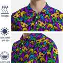 Golf Shirts for Men Funny Polo Short Sleeve Performance Moisture Wicking Quick Dry Mens Hawaiian Polo Shirt (Purple, M)