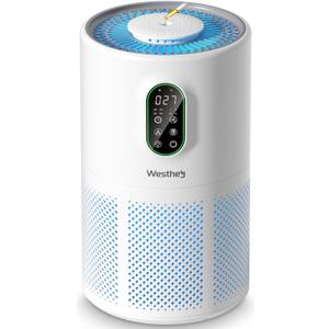 Air Purifiers for Home Large Room up to 1650 ft², WESTHEY H13 True HEPA Air Purifier for Bedroom with Night Light, Air Quality Monitor, Fragrance Sponge, Air Cleaner for Wildfire Smoke Dander Dust