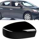 Moonlinks Compatible with Nissan Sentra 2013 2014 2015 2016 2017 2018 2019 Right Side Mirror Cover Replacement, Glossy Black Right Passenger Side Door Rearview Side Mirror Cap Trim