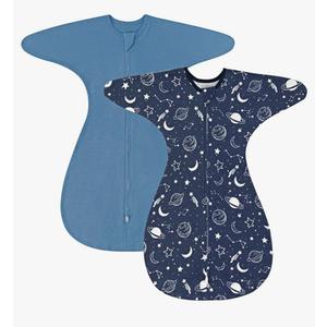 ZIGJOY Baby Transitional Swaddles for Newborns: 0.5 Tog Arms Up Sleep Sack 3-6 Months Soft Cotton Shark Fin 2 Way Zipper