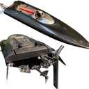 25inch UDI022 Large Remote Control Boat for Adults Boys Experts Alloy Tail Kits RC Brushless Watercraft 50km/h 31mph 3S/4S Battery & LED 4WD Full-Functions RC Sail