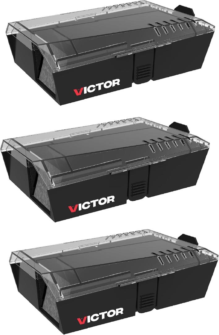 Victor Multi-Catch Humane Mouse Trap - 3 Traps - M335SR-3 - Humanely Catches Mice, Up to 4 Per Setting - Safe & Easy to Use Mouse Trap - Catch and Release Mice