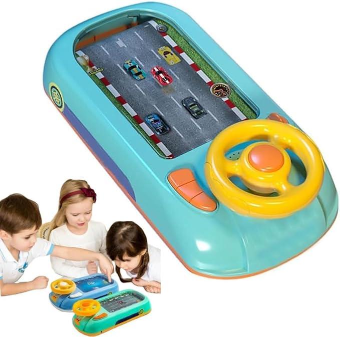 Meuytrg Car Racing Adventure Toy with Steering Wheel, Racing Adventure Car Steering Wheel Driving Games for Age 3+ Year Old with Musical for Boys and Girls Xmas Birthday Gift