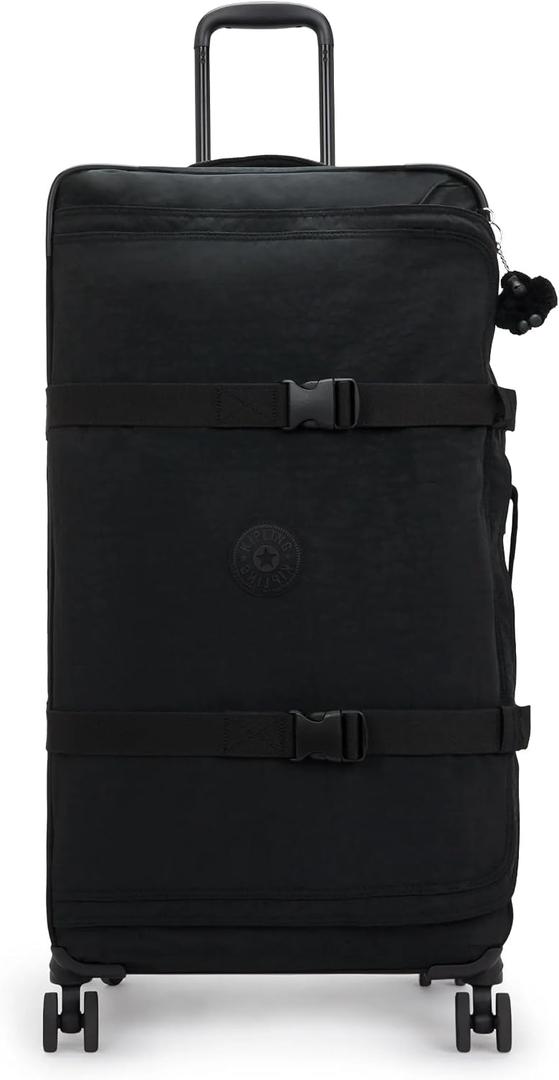 Kipling Spontaneous Softside Spinner Wheel Luggage, Integrated TSA Accepted Lock, Black Noir, Checked-Large,KI4193