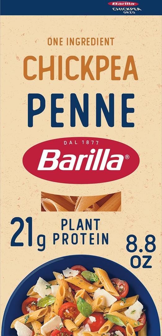 Barilla Chickpea Penne Pasta, 8.8 oz (Pack of 10) - Vegan, Gluten Free, Non GMO & Kosher - Made with Plant Based Protein (EXP 07/01/26)