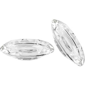 Crystal Pillar Candle Holders Decorations for Home Party Dinner Christmas, Suitable for Large Cylindrical Candles Hand-Cut 4.3'' X 1'' Clear, Pack of 2