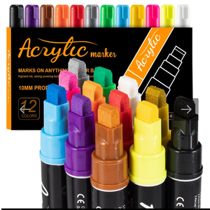 Sistavo Graffiti Markers Paint Markers 10mm Jumbo Felt Tip 10 Pack Colored Tagging Markers Graffiti Supplies Acrylic Paint Markers Pens for Plastic, Wood, Rock, Metal and Glass Permanent Marking (11)