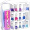 Nail Polish Holder Organizer with Lid and Handle for 30 Bottles (Clear, 11.8 x 11 x 3.15 In)