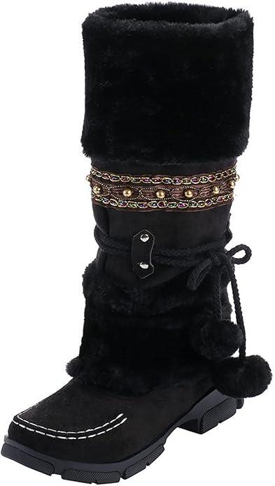 Women's Warm Lined Slipper Socks Boots Non-Slip Ankle Boots Warm Plush Hut Shoes Winter Boots Warm High Slippers Winter Slippers Household Shoes Outdoor Ankle Boots, 43