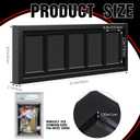 Sintuff 21.6 x 8.2 Graded Card Display Case Compatible with 5 PSA-Rated Trading Graded Card Display Frame Wall Mount Wooden Sports Baseball Case with Removable Clear View Dust Proof
