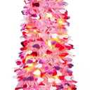 Valentines Tree 5 Ft Pop Up Pink Valentines Day Decorations 3 Color Sequin Tinsel Christmas Tree with Heart Ornaments for Indoor Valentine Decor Home Outdoor Office