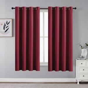 CUCRAF Burgundy Red Blackout Curtains 54 inch Length 2 Panels Set, Room Darkening Drapes for Living Room Bedroom, Thermal Insulated Light Blocking Grommet Window Curtain (W52 x L54 Inch)