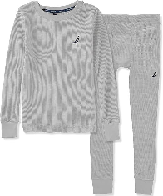 Nautica 2-Piece Shirt & Pants Base Set, Small, Grey