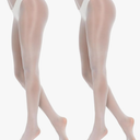 MANZI Shiny Pantyhose for Women 2 Pairs Shimmer Sheer Tights Ultra Silky S-M
