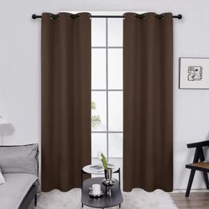 Deconovo 100% Blackout Curtains  Noise Reducing, Thermal Insulated Drapes  Grommet Room Darkening Window Panels  Light Blocking & Privacy Protection (Brown, 42x84 Inch, 1 Panel)