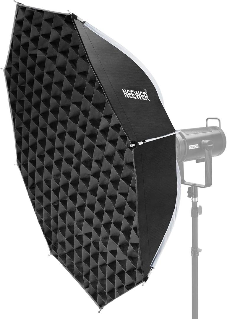NEEWER BASICS Parabolic Softbox, 47.2" Bowens Mount Soft Box, Light Diffusers/Grid/Bag, Compatible with Aputure 150c Compatible with Godox SL60w NEEWER FS300C FS230C FS150B HB80C CB200C Q6 Q300, NS66P
