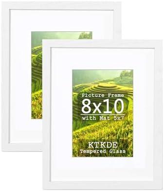 KTKDE 8x10 Picture frame Set of 2,White Woodgrain Photo Frame 5x7mat or 8x10 Without Mat, Real Glass,10 by 8 Poster Frame Studio Gallery Wall or Tabletop Family Friends Wedding Home Decor Best Gift KTKDE 8x10 Picture frame Set of 2,White Woodgrain Photo Frame 5x7mat or 8x10 Without Mat, Real Glass,10 by 8 Poster Frame Studio Gallery Wall or Tabletop Family Friends Wedding Home Decor Best Gift