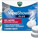 Vicks, VapoShower Plus, Shower Steamers, Eucalyptus Shower Steamer & Menthol Scent, Clean Dissolving Vapor Shower Tablets, Aromatherapy Shower Steamer & Shower Bombs, 11 count