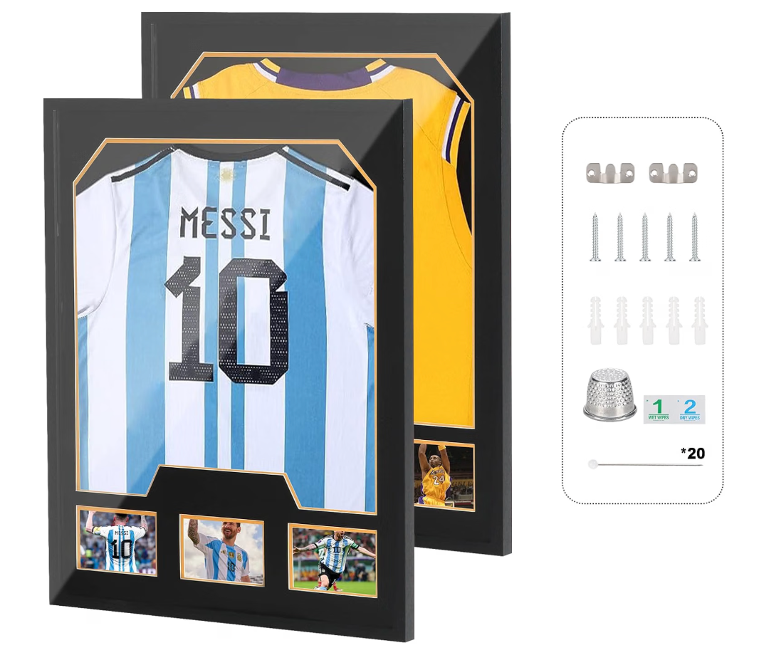 Nice C Jersey Frame Display Case, Jersey Frame with Picture Slots (2 Pack)