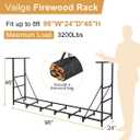 Vailge Firewood Rack Outdoor 8FT with Waterproof Firewood Carrier Bag, Adjustable Heavy Duty Steel Firewood Holder Storage, Log Rack for Fireplace, Fire Pit, Backyard, Camping