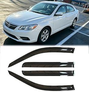 Puermto Rainproof Side Window Wind Deflectors for 2013-2018 Toyota Avalon, Tape-on Sun Rain Guard Sets,Nice Looking Window Visors for Cars,Vent Deflector for 13-18 Toyota Avalon TXX40