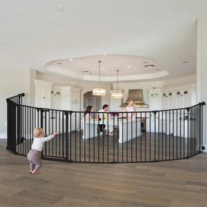 199" Extra Wide Baby Gate, Play Yard Child Safety Gate, Dog Gates with Auto-Close Door, Double Locking System for The House Doorways, Fireplace, Kitchen, 8-Panels, 30" Tall