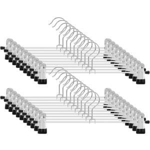 IEOKE Pants Hangers with Clips: 12Pack Skirt Hangers for Women Metal Adjustable Trouser Hangers for Jeans Shorts Dress - Black