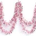 Anderson's Metallic Light Pink & White Sparkle Glitter Tinsel Twist Garland, 25ft Holiday Decoration, Christmas Tree Trim, Parade Float Decor, Party Supplies, Graduation, Indoor/Outdoor Event Garland