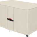 Porch Shield Patio Fire Pit Cover - Waterproof 600D Outdoor Rectangular Fire Table Cover Deck Box Protector - 48 x 28 inch, Beige