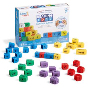hand2mind Reading Rods Prefixes & Suffixes, Word Roots for Kids, Word Building Activities, Spelling Toys, Reading Tools for Kids, Phonemic Awareness and Phonics, Science of Reading Manipulatives