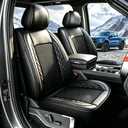 for Ford F150 Seat Covers 2009-2024 2025 2026 F250 F350 F450 2017-2025 2026, Leather Ice Silk Waterproof Trucks Pickup Seat Covers Custom Fit for Ford F150