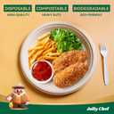 JOLLY CHEF Compostable Heavy Duty Plates [ ] Eco-Friendly Disposable Natural Paper Plates Bagasse Biodegradable Bulk for Party Dinner Thanksgiving Day (Brown)