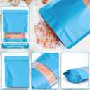 FireKylin 100 Pack Smell Proof Bags 4.7" x 7.9", Resealable Bags with Matte Window, Foil Pouch Stand Up Sealable Bags for PackagingBlue