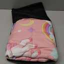 anfie Weighted Blanket Kids Cooling Blanket for Sleeping(36''*48 3lbs),Throw Size Breathable Blanket with Premium Glass Bead(Pink Unicorn)